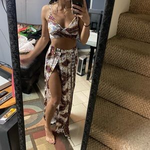 Two piece slit skirt